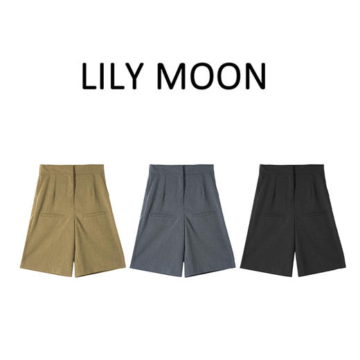 Lilymoon24春夏新款解构感休闲中裤休闲裤时尚百搭通勤显瘦五分裤 商品图0