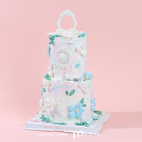 【提前一天预定】双层|超美复古巴洛克风蛋糕【D4809】