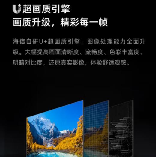 海信(912681)（Hisense）电视 A55K系列 4K MEMC U+超画质引擎 DTS V-X音效 远场语音 64GB大存储 130%色域 平板电视 75英寸 75A55K 商品图1