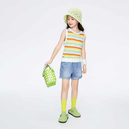 安奈儿女童女童装针织背心	ag422611 商品图3