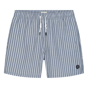 DSTREZZED 男士夏日速干泡泡纱条纹休闲慢跑短裤 薄款宽松时尚