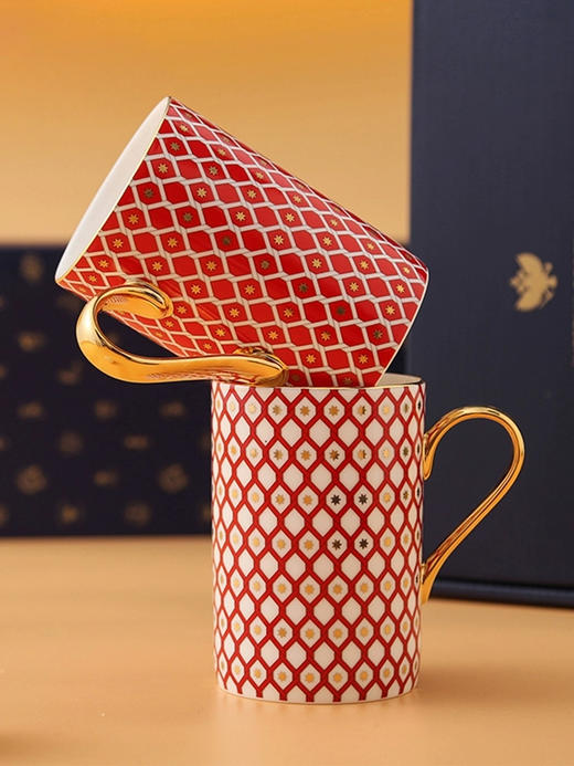 俄皇LOMONOSOV家用水杯STAR系列高颜值办公室骨瓷马克杯喝水杯子 商品图1