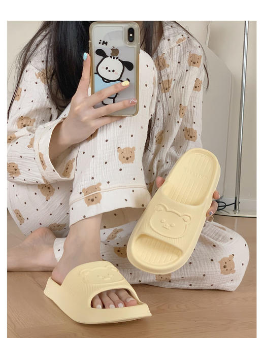 软萌可爱小熊拖鞋男女室内居家防滑踩屎感情侣夏季夏凉拖鞋TZ 商品图6