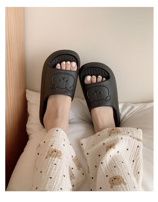 软萌可爱小熊拖鞋男女室内居家防滑踩屎感情侣夏季夏凉拖鞋 商品图2