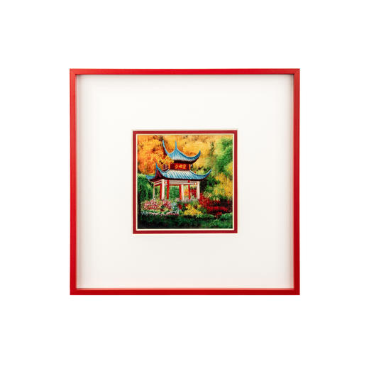 艷湘绣 长来常往 手工刺绣商务礼品摆件挂件 文创艺术摆件湘绣两面绣特产 商品图0