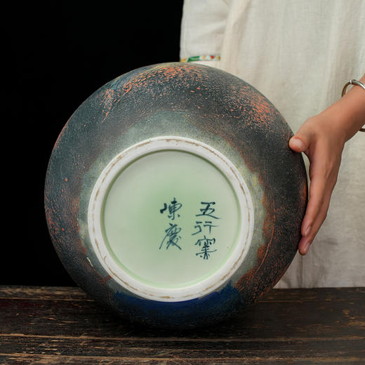 台湾陶艺大家 陈庆 高款聚宝罐翘脊财神招财大摆件家用办公室风水罐客厅店铺大容量储存罐 商品图6