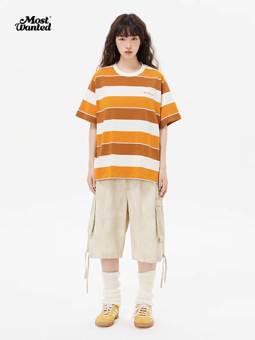 mostwantedlab彩虹/M2412207/夏威夷撞色条纹定织短袖T恤 商品图2