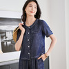 米思阳2025夏季新款休闲宽松牛仔短外套设计感圆领牛仔上衣女2274 商品缩略图2