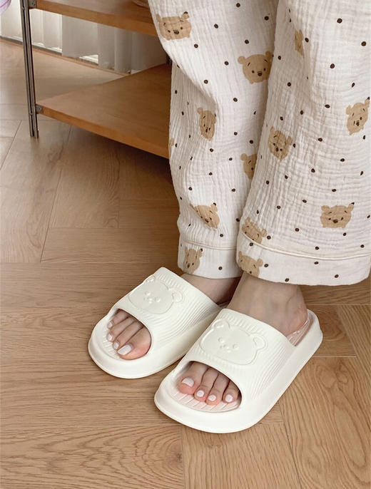 软萌可爱小熊拖鞋男女室内居家防滑踩屎感情侣夏季夏凉拖鞋 商品图5