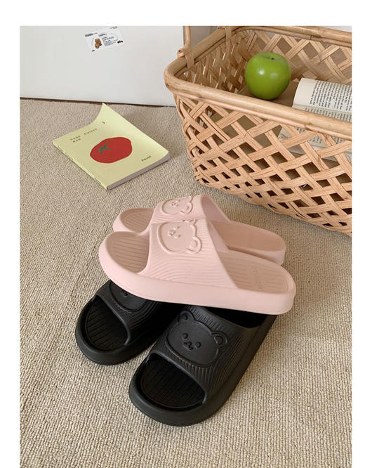 软萌可爱小熊拖鞋男女室内居家防滑踩屎感情侣夏季夏凉拖鞋 商品图5