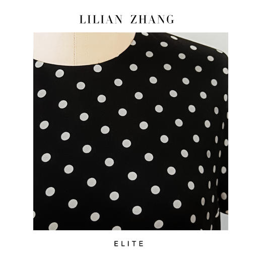 E系列——定制——赫本风——Lady挚爱——法式浪漫风情A摆波点裙 2401087 商品图3