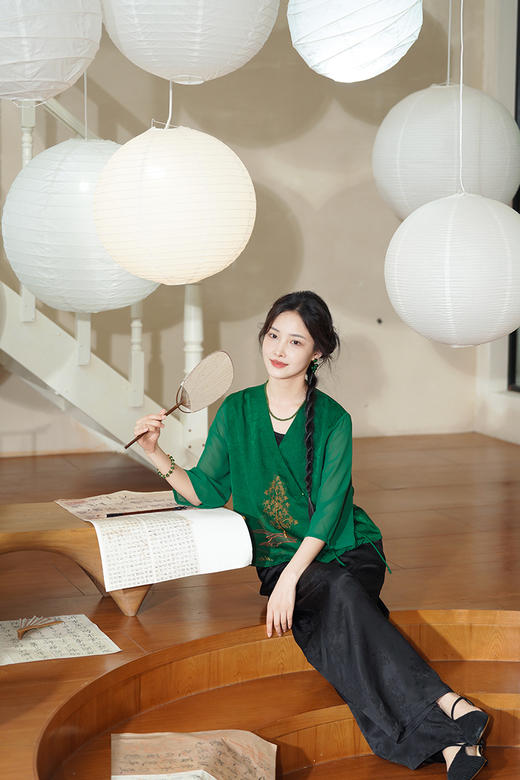 逸红颜明月优选 #『林语』传统改良汉服新中式上衣，显瘦百搭春夏必备，面料超舒服凉快 商品图13