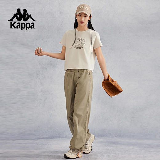 kappa卡帕背靠背运动短袖女t恤夏2024新款纯棉修身跑步上衣半袖潮K0E62TD63 商品图4