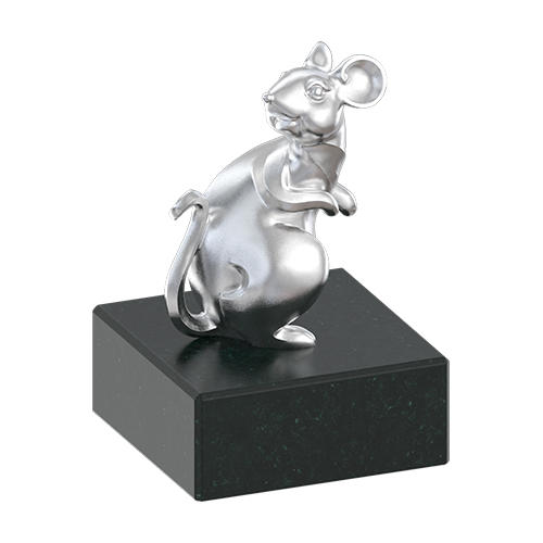 《福运生肖》吉祥十二生肖摆件 足银 足金 配和田玉（青玉） 仅接受定制  可指定克重 商品图6