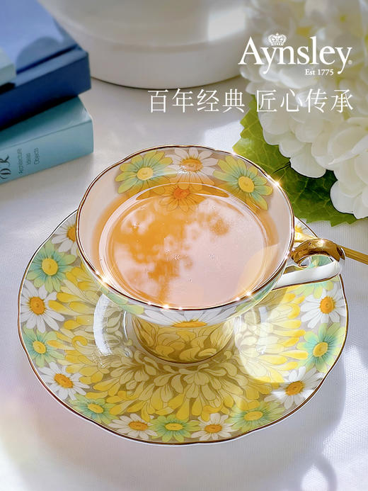 【清仓特惠6折】英国Aynsley安斯丽雏菊小蛮腰英式骨瓷咖啡杯精致下午茶英国安斯丽雏菊系列小蛮腰一杯一碟 商品图3