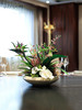 酒店高端餐桌花摆花圆桌转盘中间仿真花摆件餐厅包厢茶室装饰 商品缩略图1