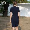 IWY/高端售楼部工服女行政前台接待商务假两件醋酸黑色连衣裙短袖Q1121 商品缩略图3