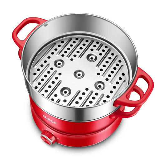 苏泊尔（SUPOR）多功能锅家用3L电火锅电煮锅便携电蒸锅电炒锅分体式设计1300W大功率上蒸下煮火锅专用锅H22YKX55A 商品图2