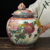 台湾陶艺大家 陈庆 聚宝罐 磨釉牡丹、荷花招财大摆件家用办公室风水罐客厅店铺大容量储存罐 商品缩略图5