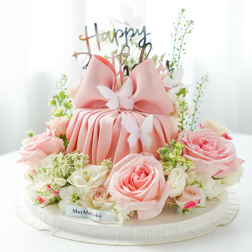 【提前一天预定】仙气飘飘|蝴蝶结蛋糕【D4814】 商品图0