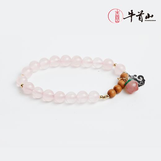牛首山缘满樱花粉水晶白檀手串手链古韵雅致粉润柔和吉祥礼物纪念 商品图4