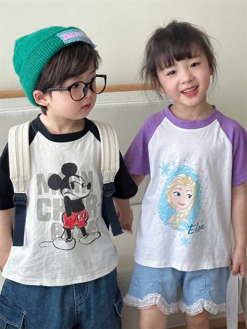 前方高能💰59.9到手2件 「三枪&Disney迪士尼短袖T恤」男宝女宝都好穿，天花板穿搭啊 ✔️100%棉，A类婴幼儿标准 ，软糯舒适透气 ✔️迪士尼IP联名，图案可爱童趣 ✔️男女宝同版型，6款