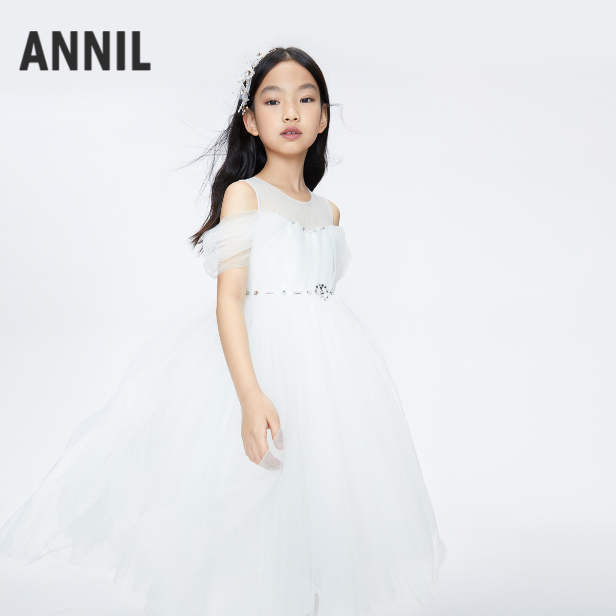 安奈儿白色公主裙	ag423832