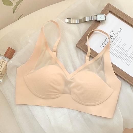 夏季【超薄凉感无痕内衣】网纱薄款大胸显小 爆款芒果杯小胸聚拢文胸  商品图8