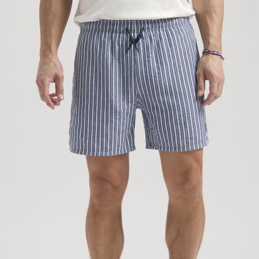 DSTREZZED 男士夏日速干泡泡纱条纹休闲慢跑短裤 薄款宽松时尚 商品图1