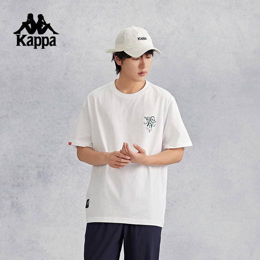 kappa卡帕背靠背复古纯棉短袖t恤男2024新款夏季运动休闲半袖男款K0E52TD65 商品图0