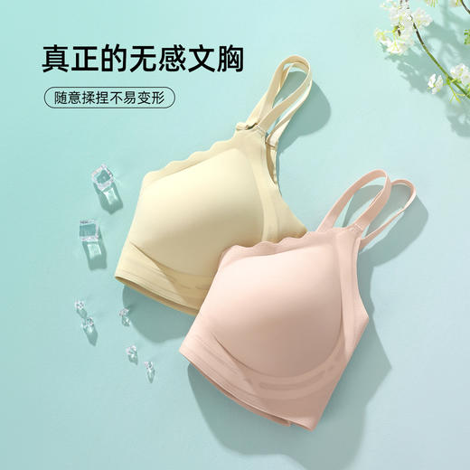 【商场同款】熳洁儿 自由无痕内衣棉感纱固定杯软支撑舒适裸感文胸ABC杯可穿23701552 商品图8