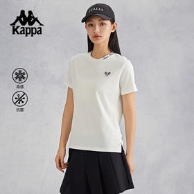 kappa卡帕背靠背2024新款短袖女凉感抗菌休闲t恤夏季运动上衣女士K0E62TD24
