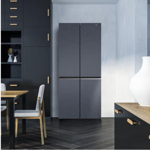 美菱（202657）大窄门十字四开门底部散热内嵌入式冰箱超薄双变频风冷无霜一级能效家用 BCD-600WUP9BT【星釉蓝 商品图1