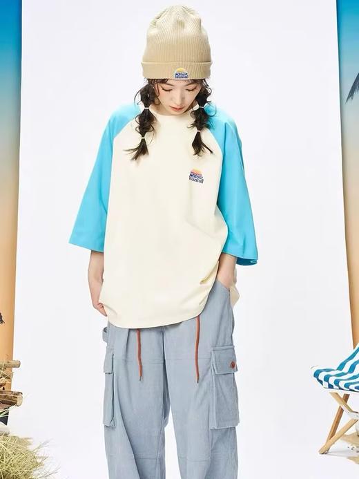 mostwantedlab彩虹/MWL-2334002/彩虹印花拼色插肩袖T恤 商品图2