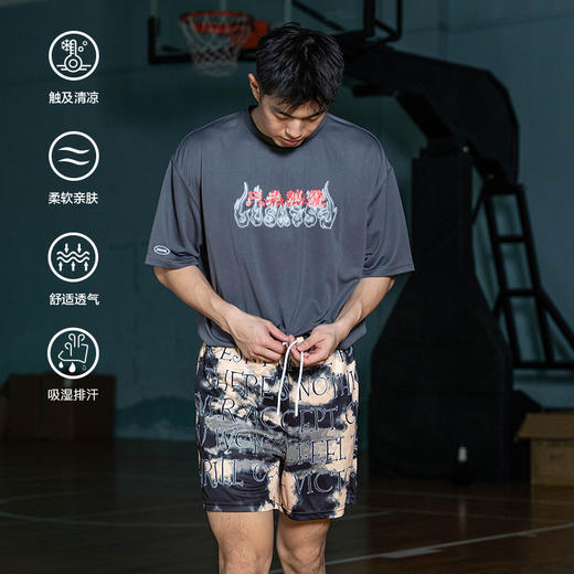 LUSHISI「沙漠与海洋」美式四五分短裤运动风速干凉感篮球训练裤 商品图2