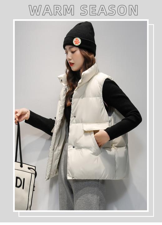 90%白鸭绒韩版宽松百搭羽绒马甲 211 商品图0