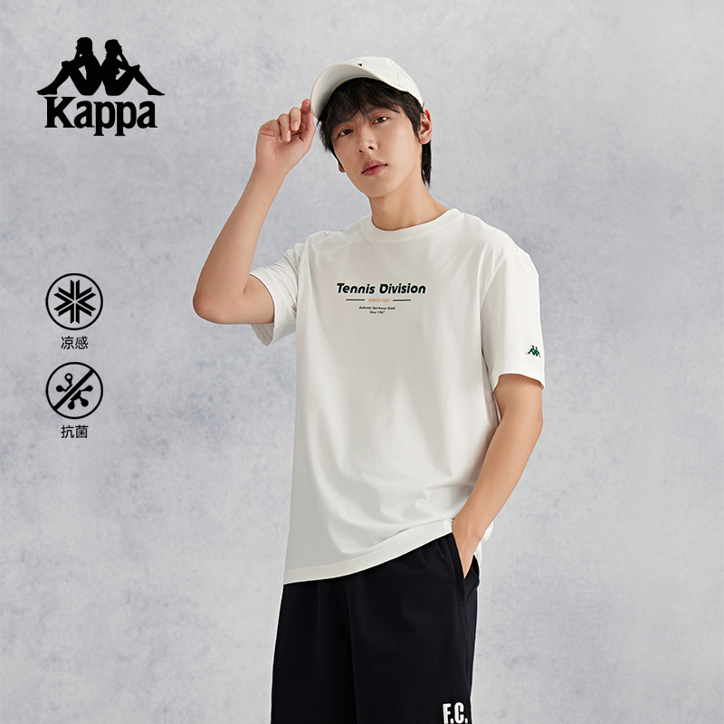 kappa卡帕背靠背夏季凉感抗菌印花短袖男新款运动上衣跑步t恤男款K0E52TD28
