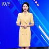 IWY/高级黄色连衣裙短袖夏气质主持人教师录课演讲比赛正装裙气质Q14268 商品缩略图0
