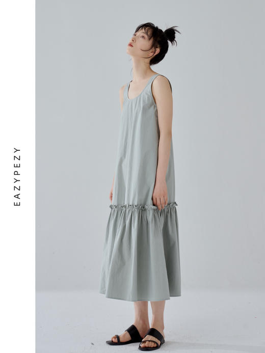 2024SS 抽褶蛋糕长绒棉连衣裙 商品图3