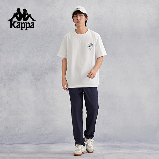 kappa卡帕背靠背复古纯棉短袖t恤男2024新款夏季运动休闲半袖男款K0E52TD65 商品图4