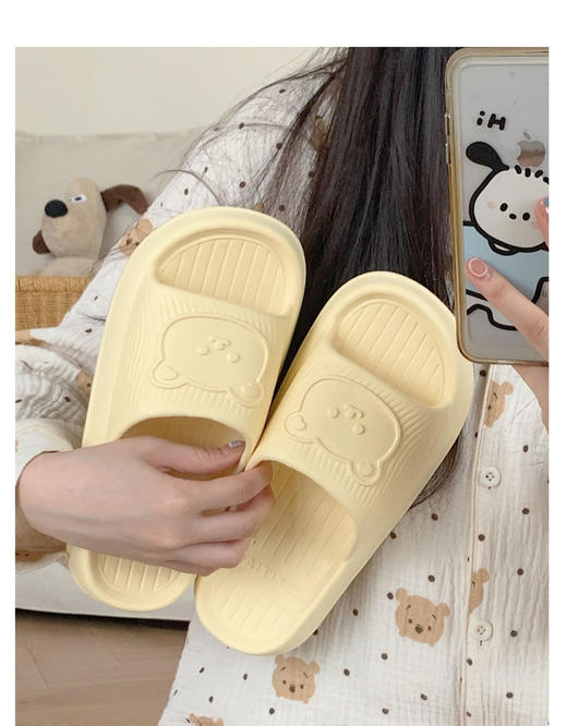 软萌可爱小熊拖鞋男女室内居家防滑踩屎感情侣夏季夏凉拖鞋 商品图7