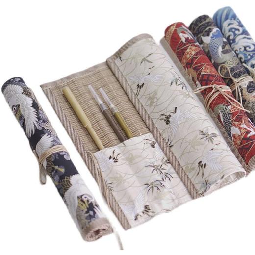 笔帘卷笔袋老竹色竹制毛笔笔帘袋毛笔收纳帘笔卷保护毛笔护笔收纳 商品图4