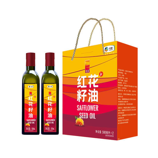 中粮悦润红花籽油礼盒500ml*2 商品图0