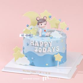 男宝宝满月·蓝色系蛋糕【3665】
