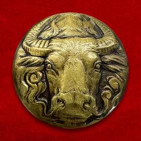 【南京造币】牛年双色铜章 直径60mm 一面黄铜 一面紫铜