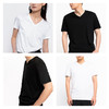 【特价清仓】男女款新疆丝光长绒棉80支V领黑白T恤 商品缩略图0