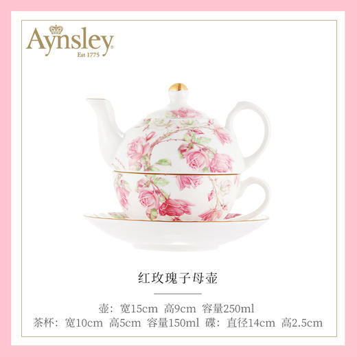 【清仓特惠6折】英国Aynsley安斯丽红蓝玫瑰骨瓷咖啡杯碟英式骨瓷子母壶杯碟家用 商品图0