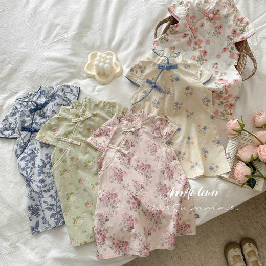 【夏日洋气旗袍裙，小公主穿上秒变仙女！】2024中国风女童夏装旗袍裙 女孩夏季洋气薄款连衣裙 女宝宝裙子-QQ 商品图2