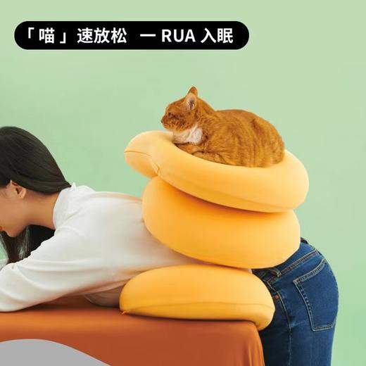 「29.9包邮！拼团同款」猫肚子枕头 护颈枕芯助睡眠颈椎枕针织柔软记忆枕猫肚皮枕头床上用品 商品图1