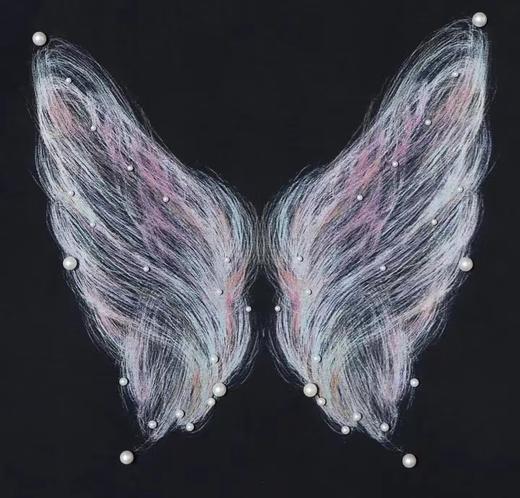 T1098夏季新款珍珠装饰蝴蝶印花男士短袖百搭潮流休闲上衣宽松T恤 商品图3